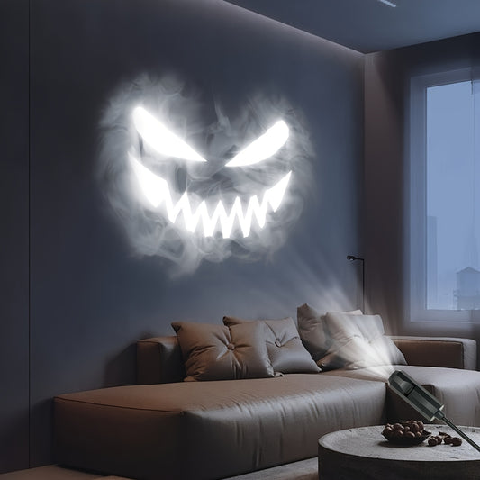 360° Gesichts-Projektorlampe – LED USB-Licht mit Hand- & Schädelprojektionen für Halloween