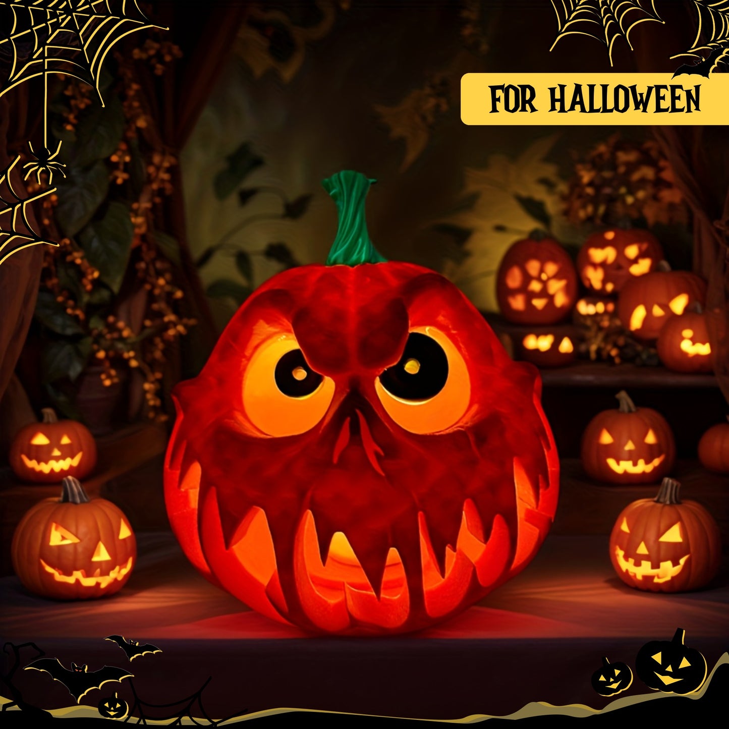 Leuchtender Halloween Kürbis – Deko mit Flammeneffekt für Innen & Außen