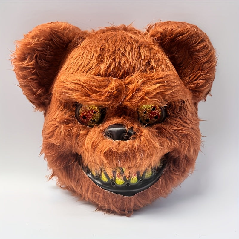 Realistische Bärenmaske – Weiche Plüsch-Gesichtsmaske für Halloween & Cosplay