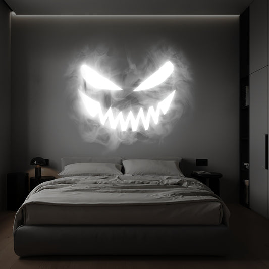 360° Gesichts-Projektorlampe – LED USB-Licht mit Hand- & Schädelprojektionen für Halloween