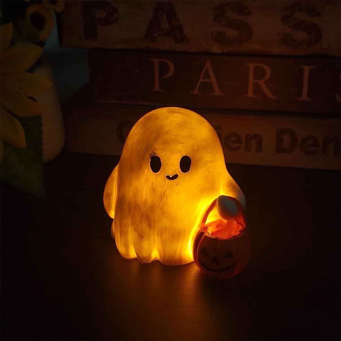Mini Halloween Geister mit Kürbis – 3D Harzfiguren für Deko & Party